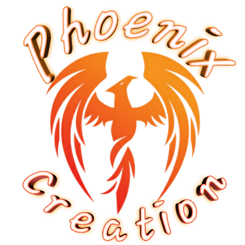 Phoenix Creation logo with picture of phoenix im middle